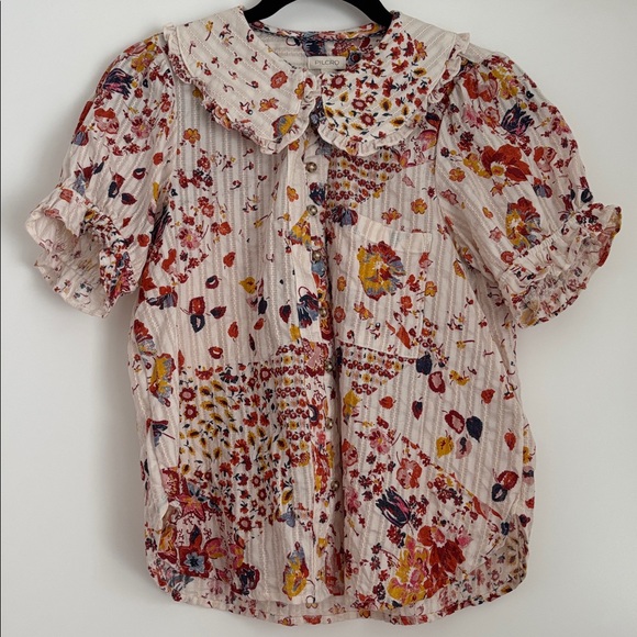 Anthropologie Pilcro The Kiera Blouse in Light Orange - Picture 2 of 8